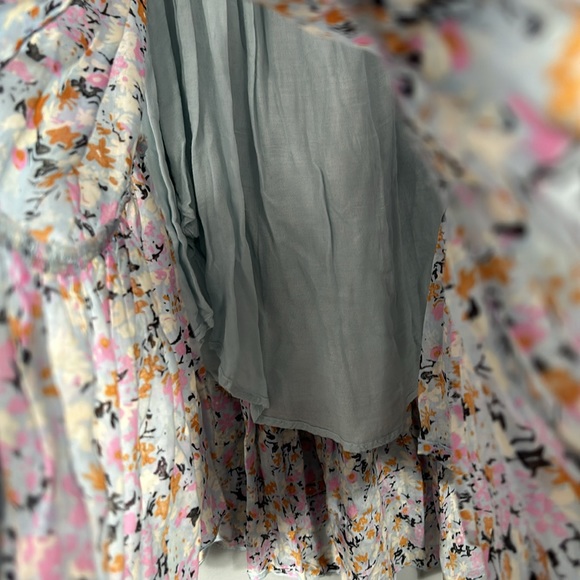 Free People Ivory Floral Print Maxi Skirt Elastic Band size XS - Picture 14 of 16